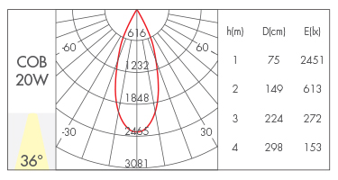 20W-36° reflector