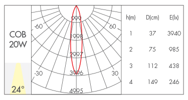 20W-24° reflector